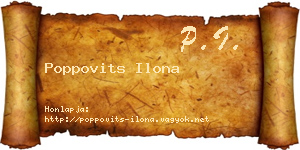 Poppovits Ilona névjegykártya
